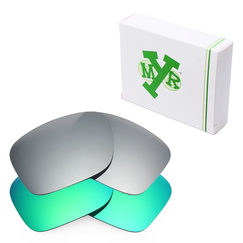 

2 Pairs Mryok Anti-Scratch POLARIZED Replacement Lenses for Oakley Holbrook Sunglasses Silver Titanium & Emerald Green
