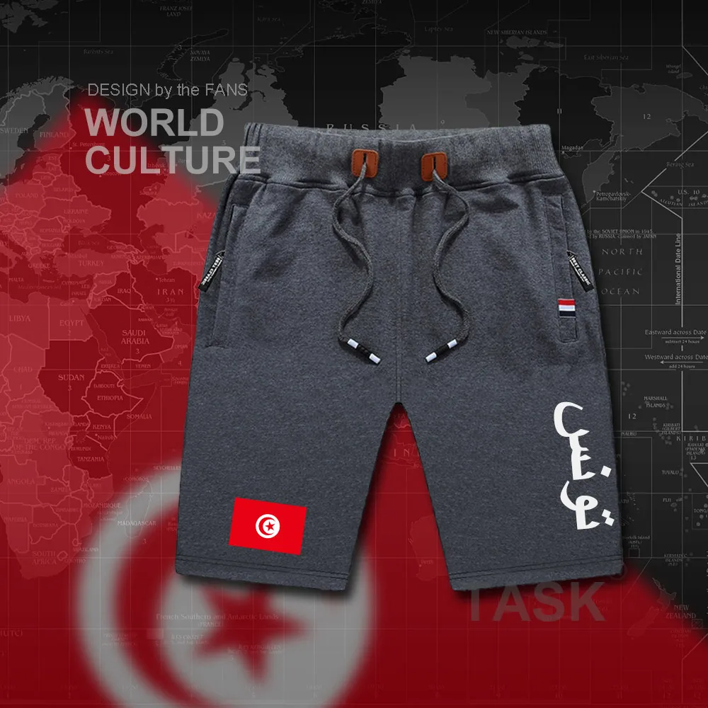 Тунис тунисский для мужчин S шорты для женщин пляжные человек пляжные шорты Флаг Тренировки карман на молнии пот Бодибилдинг 2017