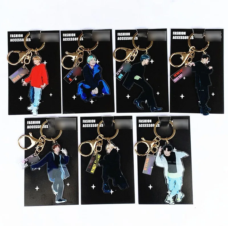 

Kpop Bangtan Boys Cteative Keychian Transparent JIMIN JUNGKOOK V SUGA JIN Acrylic Key Ting Pendant Key Ring Fashion Pendant