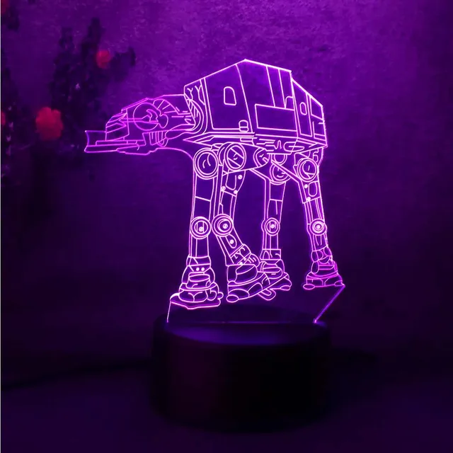 Lámpara remota táctil 3D Star Wars flash bombilla luz nocturna Robot perros USB Led mesa escritorio Lampara dormitorio para niños casa de la decoración de la luz - Imagen 3