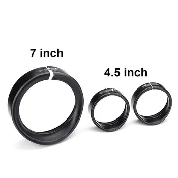 

Motorcycle headlight visor style 7inch + 4.5inch black / chrome headlights and fog lights decorative ring, used
