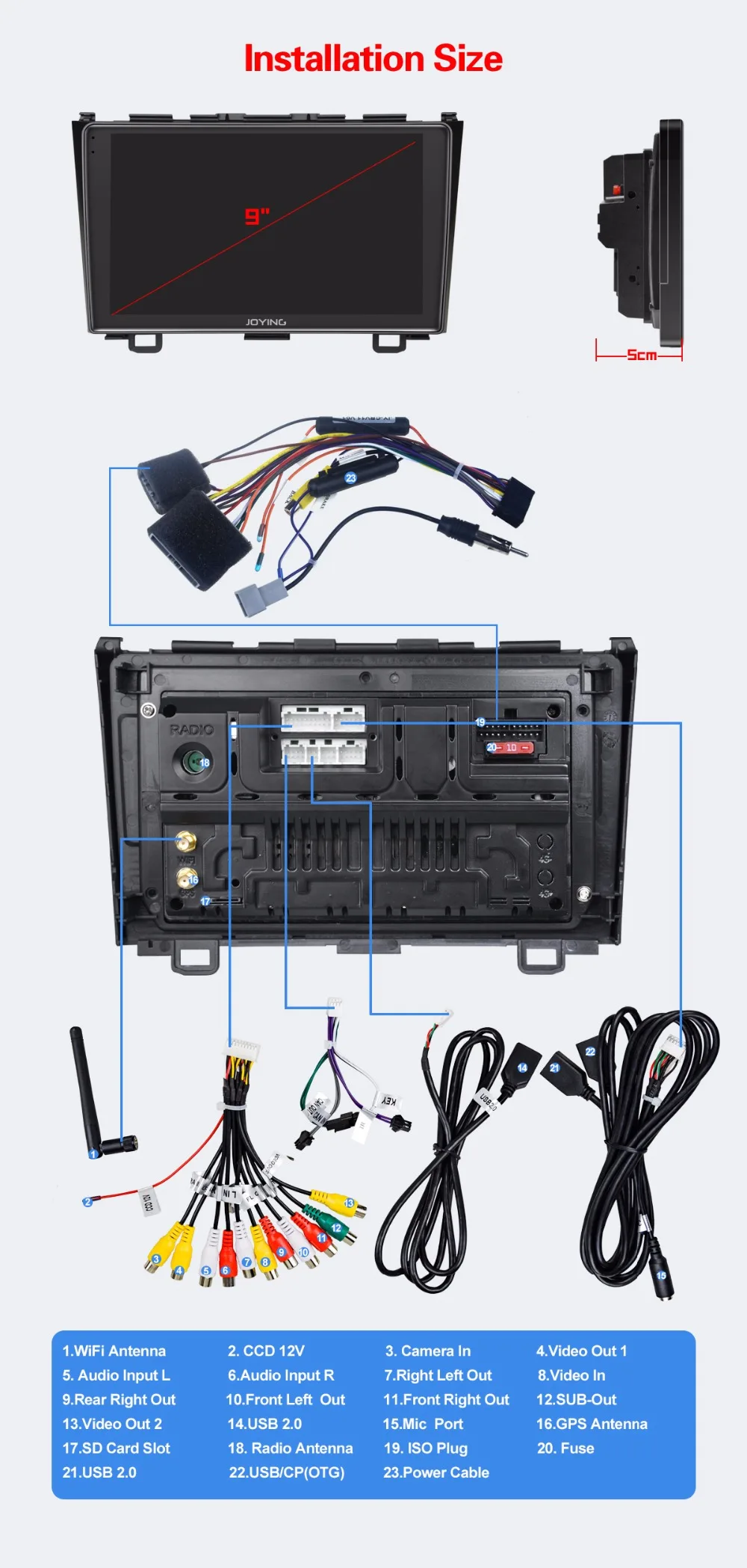 Flash Deal JOYING 9" IPS Screen Android 8.1 Car Radio Stereo Player HU GPS Navi For Honda CRV 2007-2011 WiFi+BT+SWC+RDS+4GB+64GB Octa Core 14