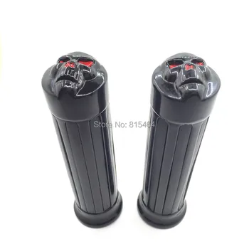 

Yecnecty 1 Pair Aluminum Motorcycle Hand Grip Universal 1" 25MM Skull Motorbike Handlebar For Harley Davidson Honda Magna Suzuki