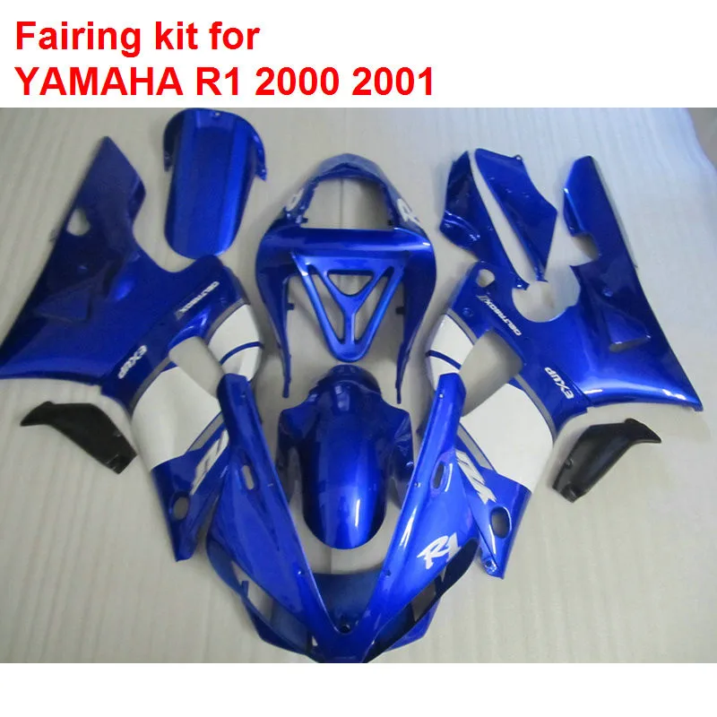 АБС-пластик Обтекатели для Yamaha R1 2000 2001 синий белый детали кузова обтекатели YZF R1 00 01 MM56