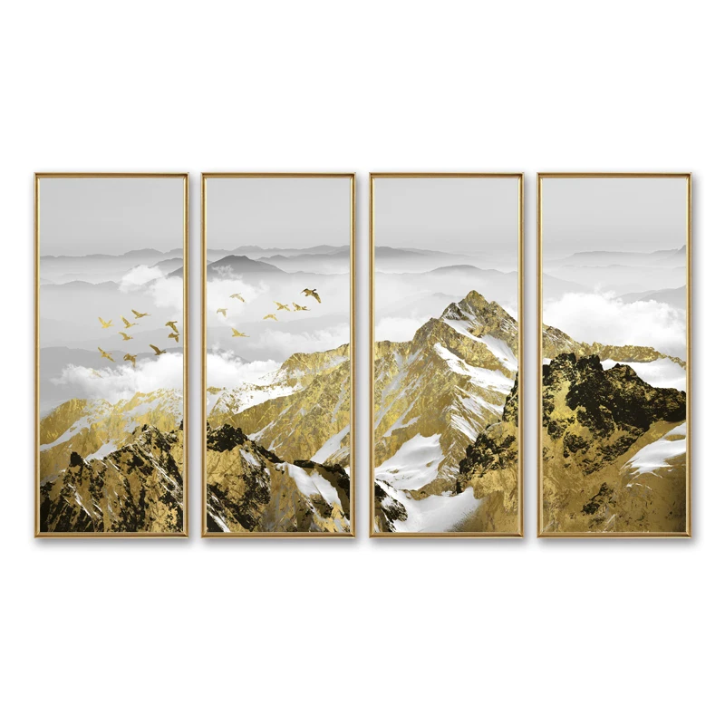 

4 Pieces/set Modern Posters Wall Art Home Decor Modern Natural Landscape HD Print Painting Modular Pictures Canvas (No Framed)