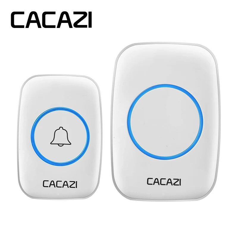 Белый Cacazi Новые AC 100-240 В Водонепроницаемый Беспроводной Дверные звонки 38 кольца 3 объем дверной звонок 300 м удаленный цифровой дверной звонок EU/US/UK plug - Цвет: Белый
