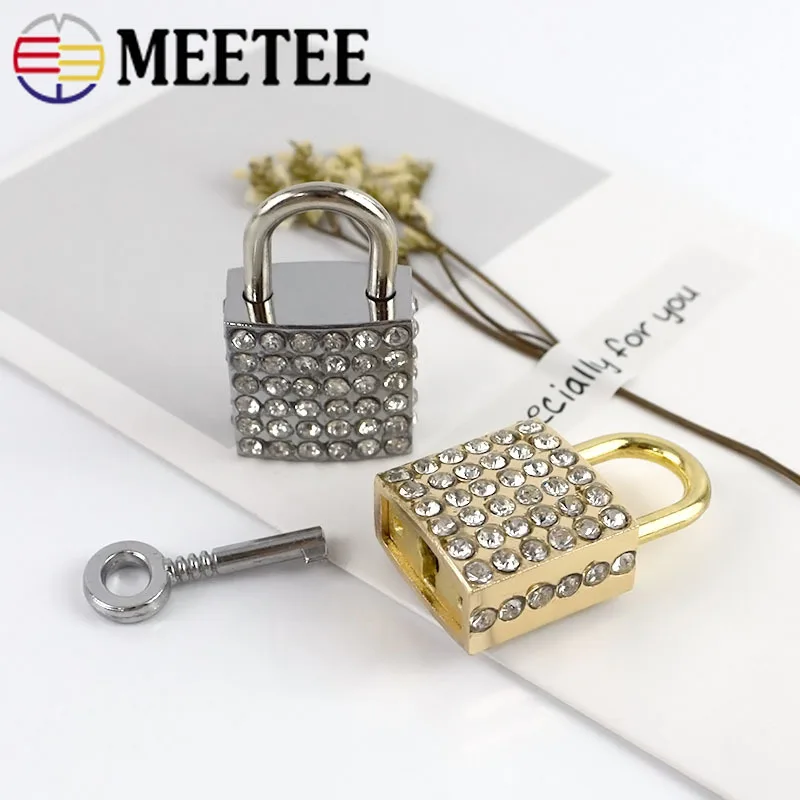 Meetee 2/5/10 шт 23*36 мм металлические стразы Квадратный замок застежка пряжки ювелирные изделия DIY Чемодан декоративной навесной замок, оборудование для рукоделия аксессуары
