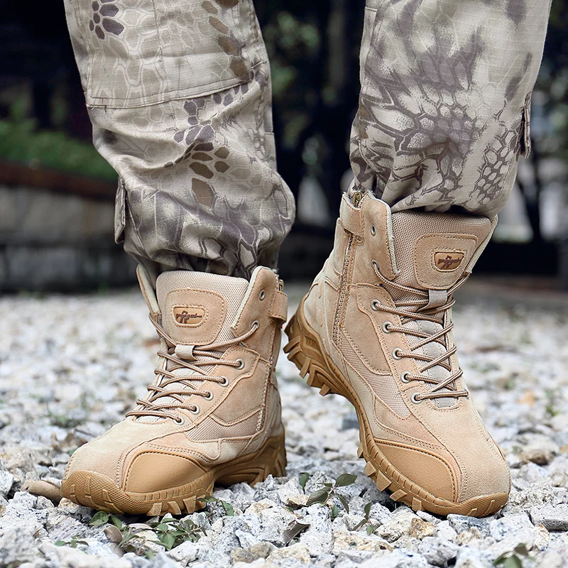 Мужская Уличная походная обувь; водонепроницаемые дышащие тактические армейские сапоги; мужские кроссовки для тренировок в пустыне; нескользящая Треккинговая обувь