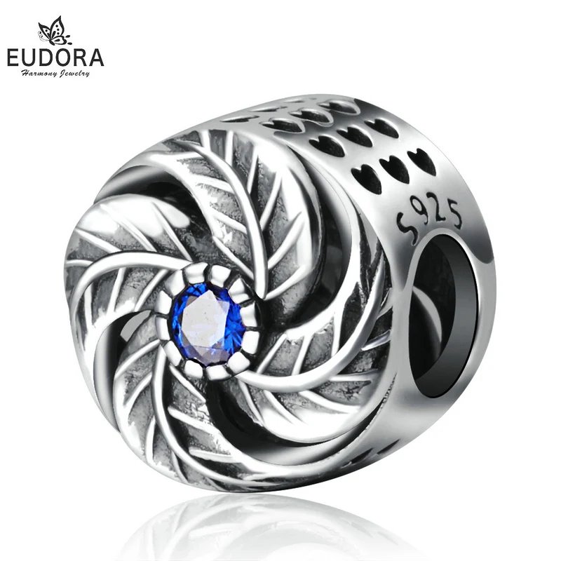 CYZ038 Eudora, 925 пробы, серебро, CZ, розовый цветок, Ловец снов, смешанный стиль, бусины, очаровательный браслет, сделай сам, хорошее ювелирное изделие,, 5 шт - Окраска металла: CYZ038