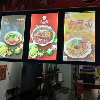 

5PCS BLACK ALUMINUM SNAP FRAME LED ILLUMINATED MENU LIGHT BOXES A1 SIZE FOR FAST FOOD STORE WALL MOUNT DISPLAY
