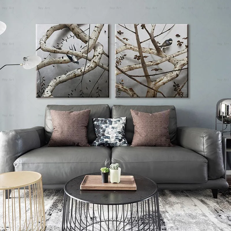 

Landscape canvas print abstract painting tree modern art poster wall Pictures for living room
