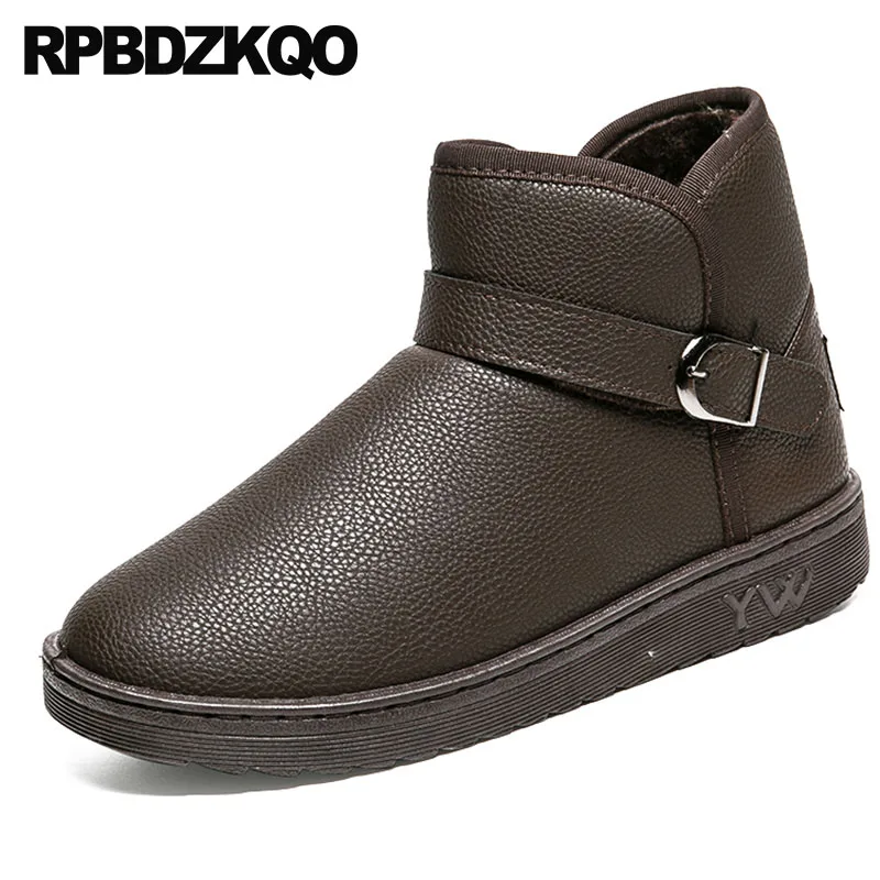 Hommes 2018 Chaud Fourrure Chaussures Australien coffee Neige La Pas D'hiver ski Designer Bottes Mode Doublé De Faux Cher Taille Noir Plus Chaussons Étanche DEW2IYeH9