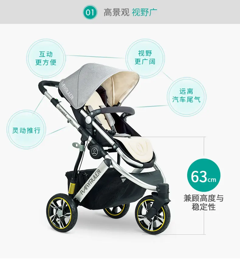 Новая высококачественная детская коляска babyruler детская коляска портативный амортизатор 175 градусов BB тележка
