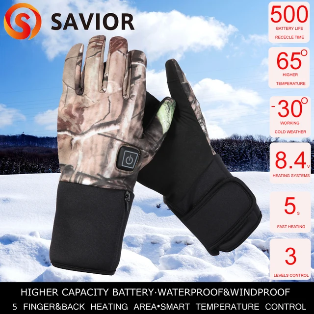 Savior heated glove fishing cycling hunting heating gloves waterproof