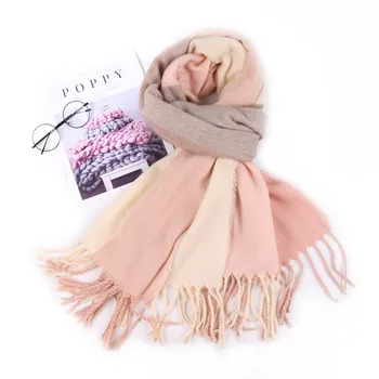

Autumn Winter Femalen Patchwork Scarf Tassel Wrap Shawls Headband Soft Shawl Long Scarf7 .22