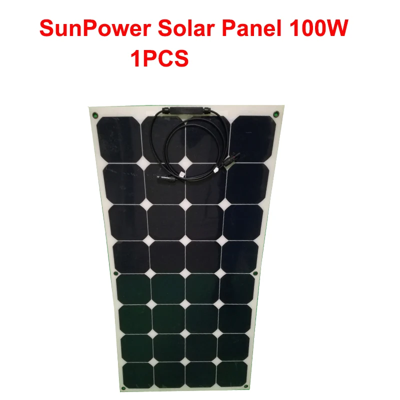 Гибкая солнечная панель 100 Вт Зарядное устройство солнечная батарея солнечная энергия Гибкая ультра тонкая с разъемом MC4 Зарядка для RV путешествия