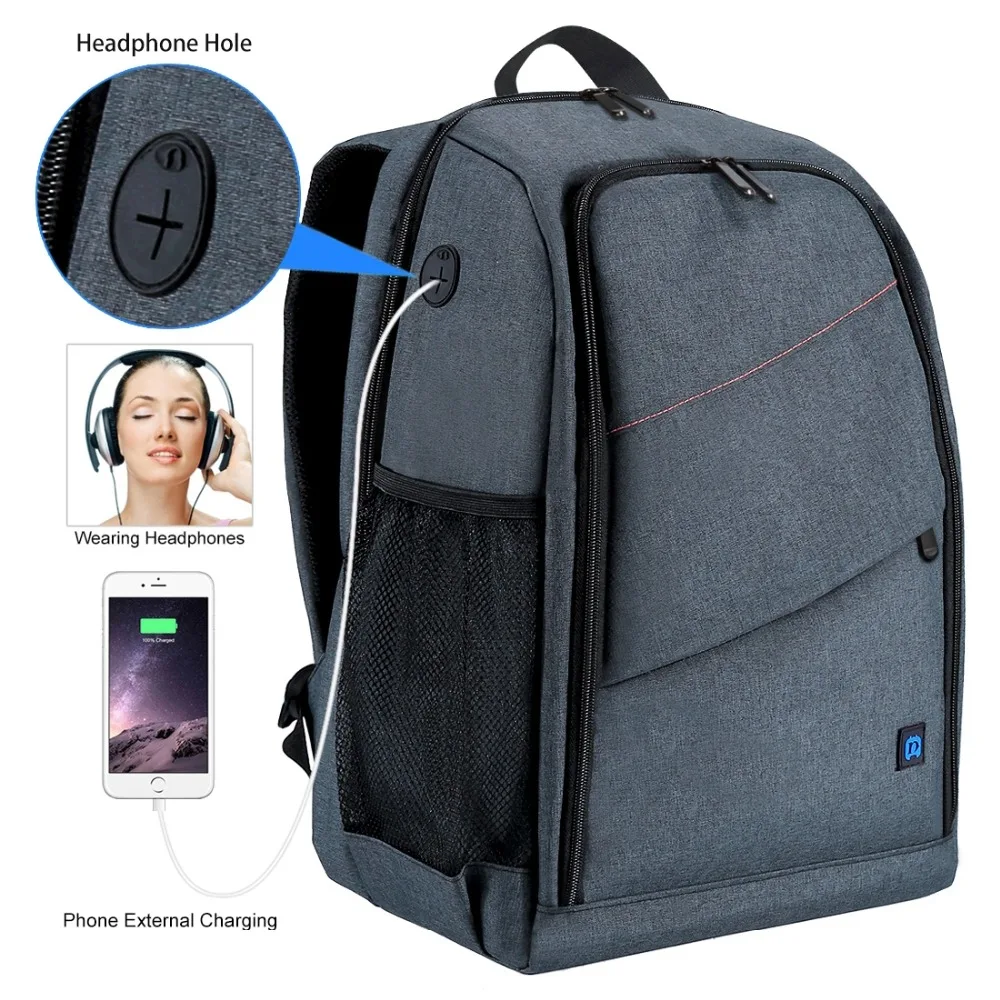 PULUZ открытый портативный водонепроницаемый устойчивый к царапинам двойной плечи рюкзак сумка для камеры цифровой DSLR фото видео сумка, рюкзак для ноутбука