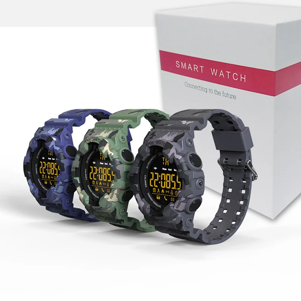 Спортивные Смарт-часы BM18 модные уличные камуфляжные Bluetooth умные часы фитнес датчик движения Будильник водонепроницаемые наручные часы