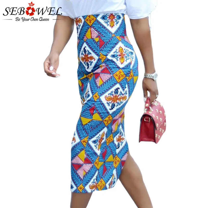 Bluish-African-Print-High-Waist-Bodycon-Pencil-Skirt-LC65104-5-2 