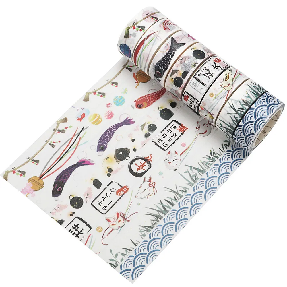 Японский Koinobori Windbell Васи клейкие ленты DIY Декор стикер для скрапбукинга маскирования бумага украшения клейкие ленты клей школьные
