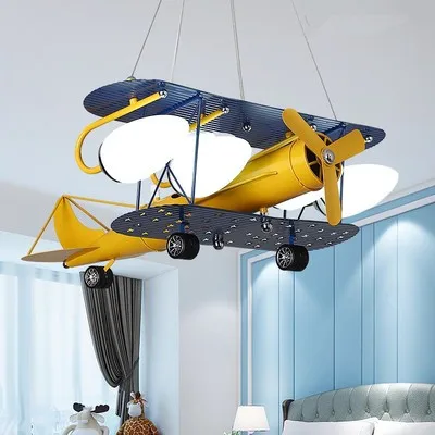 

Cartoon LED Pendant Lights For Bedroom Boys Hanging Lamp Kids Pendant Lamps Airplane HangLamp Children Lighting Fixtures
