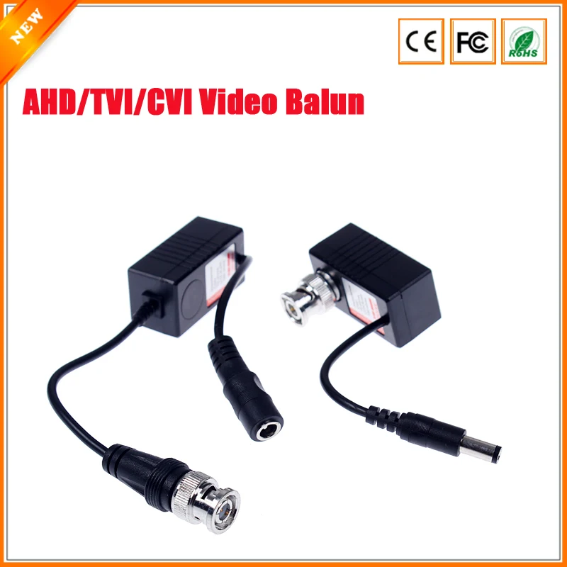 RJ45 UTP кабель видеонаблюдения видео BNC балун инжектор и сплиттер для 720 P 1080 P AHD TVI CVI безопасности Камера видео балун BNC