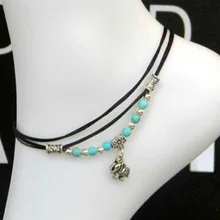 Bohemian style woman multi layer small elephant anklet latest wave of fashionable woman favorite jewelry