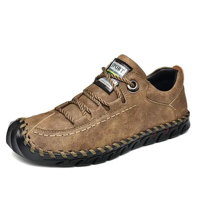 Уличная кожаная мужская обувь; удобная повседневная обувь; Мужские Модные дышащие Туфли-оксфорды на плоской подошве; кроссовки; zapatillas zapatos hombre - Цвет: Khaki