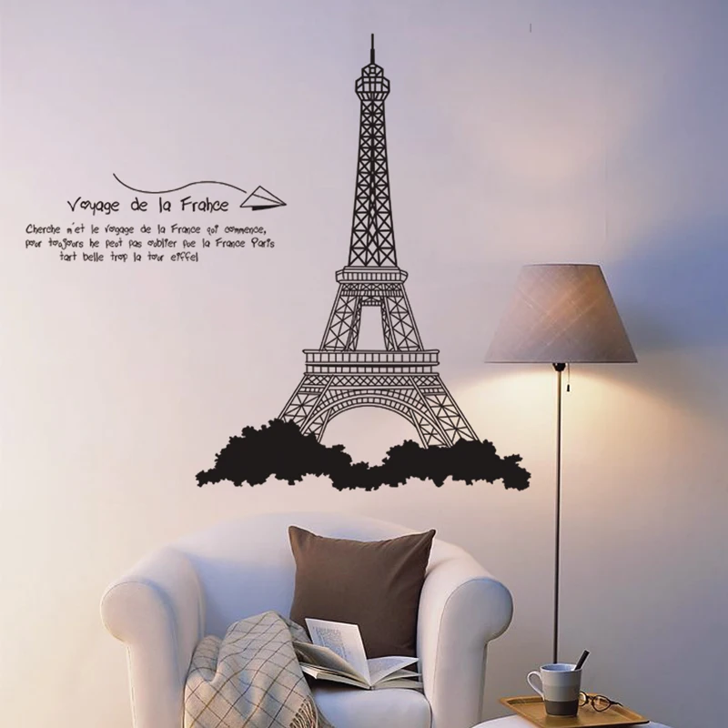 Paris Eiffel Tower Wall Decal Home Sticker Paper Art Picture DIY Murals