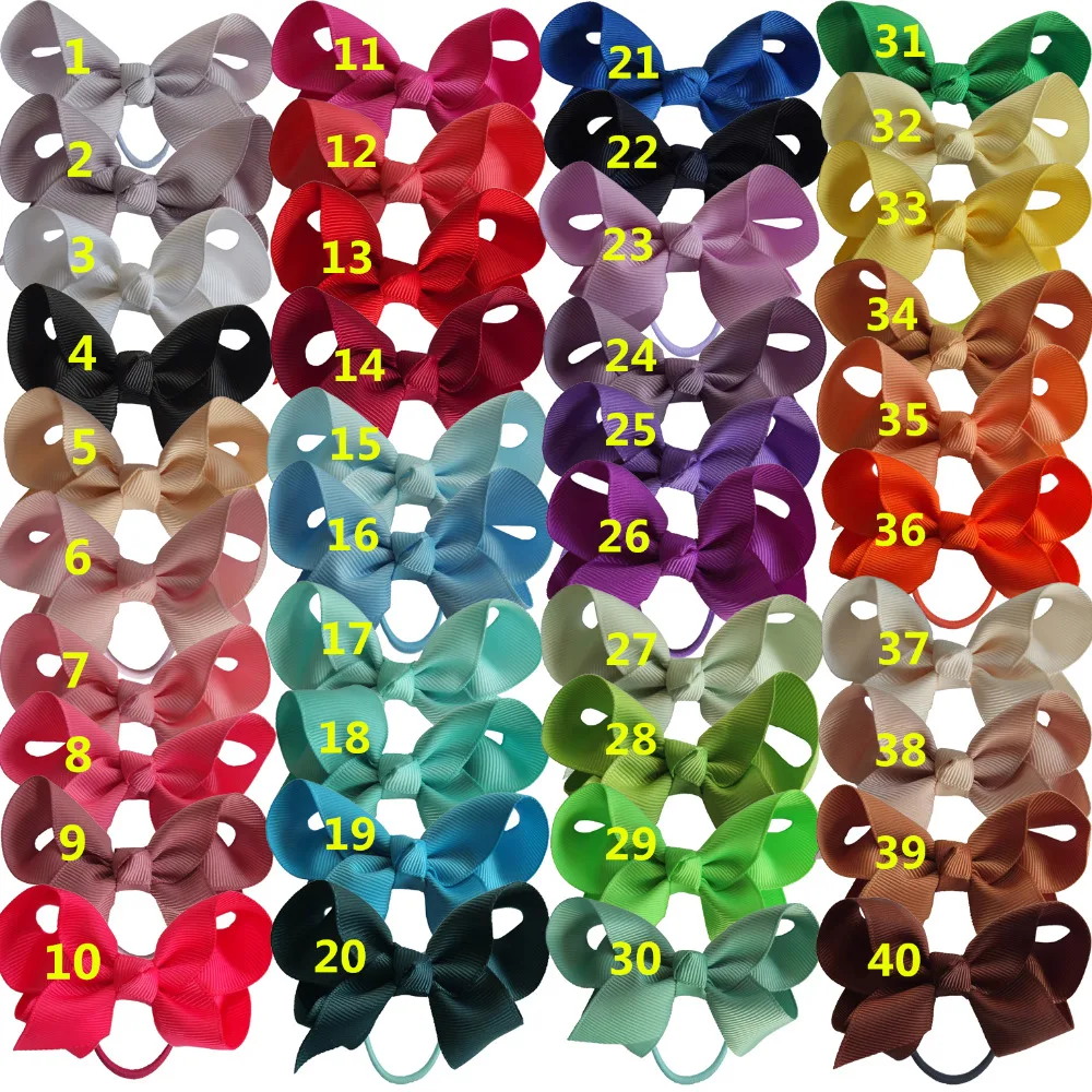 40 colors 3 inch bow with loops