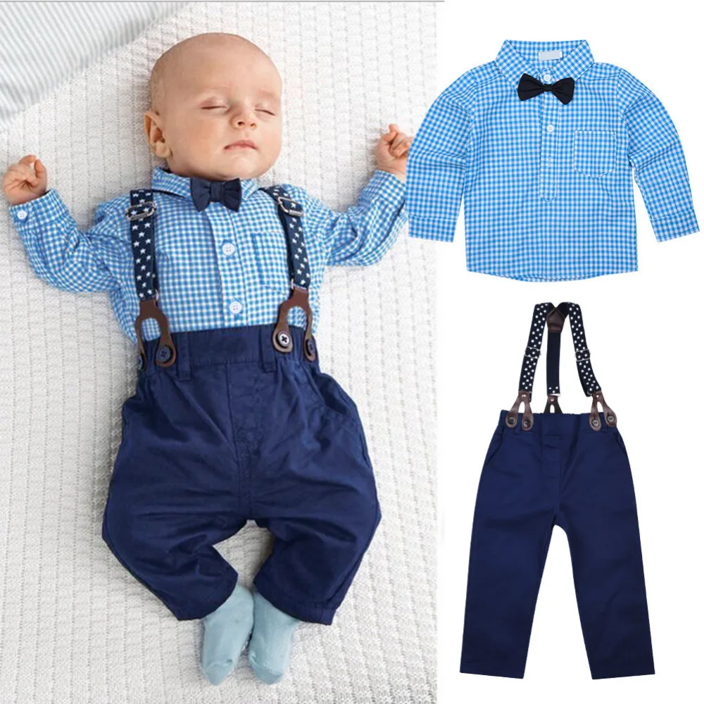 Baby Boy Clothing Suit Gentlemanlike Boys Long sleeved Shirt and Long
