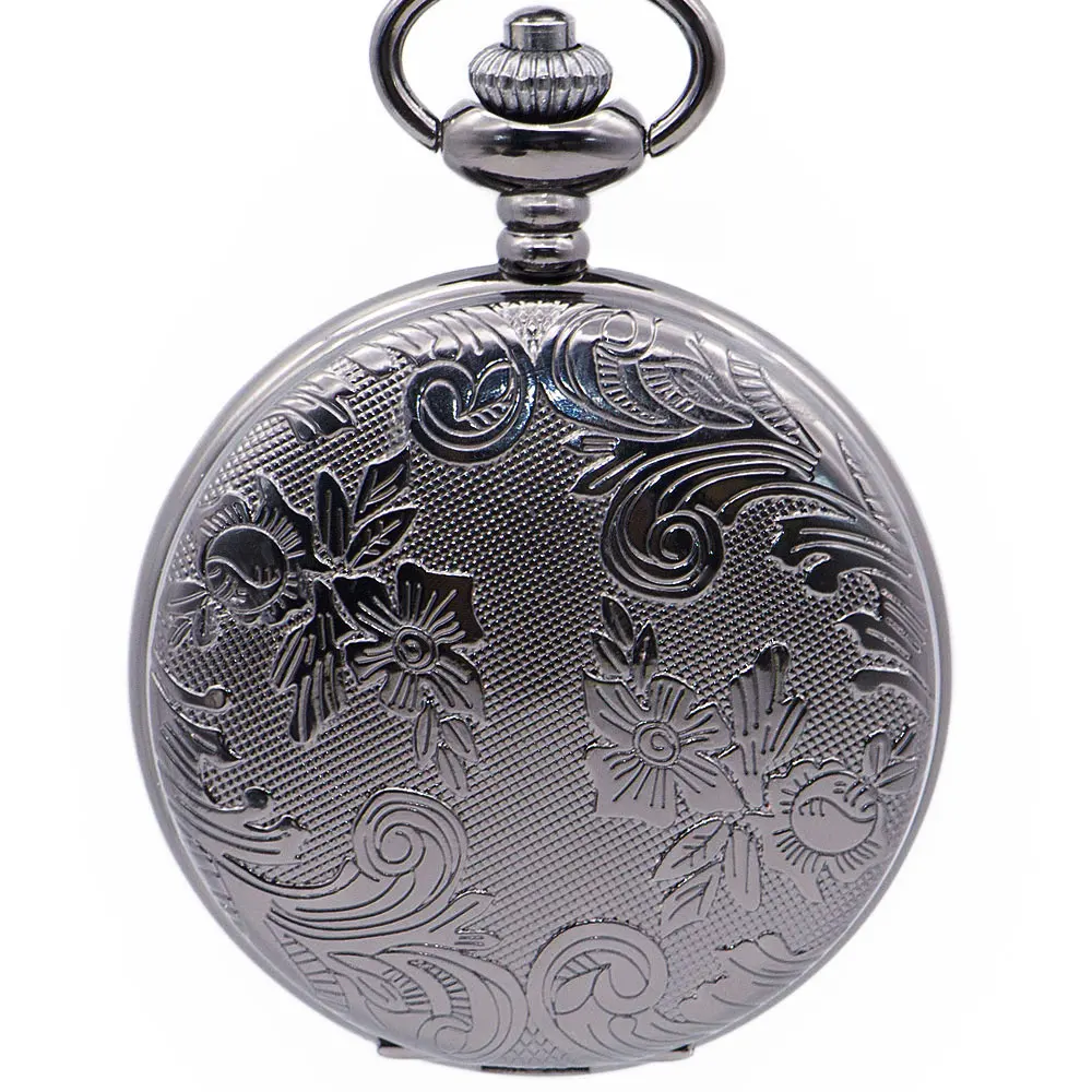 

Retro Brand Steampunk Skeleton Roman Numerals Hand Wind Mechanical Pocket Watch FOB Chain Pendant Necklace reloj de bolsillo