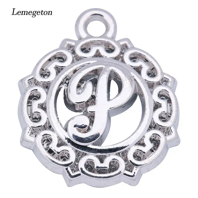 

Lemegeton 10pcs Initial Capital Letter M-Z Alphabet Charms Sliver Color Floating Pendant For Diy Handmade Jewelry Gift