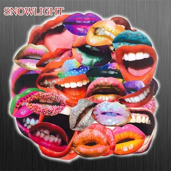 

40 Pcs/set Retro Mouth Big Red Lip Sexy Sticker For Laptop Moto Skateboard Luggage Guitar Furnitur Decal Toy Stickers