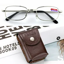 Новые Модные Портативные складные очки для чтения прямоугольные металлические рамки для дальнозоркости увеличительные очки дальнозоркость компьютерные очки 636