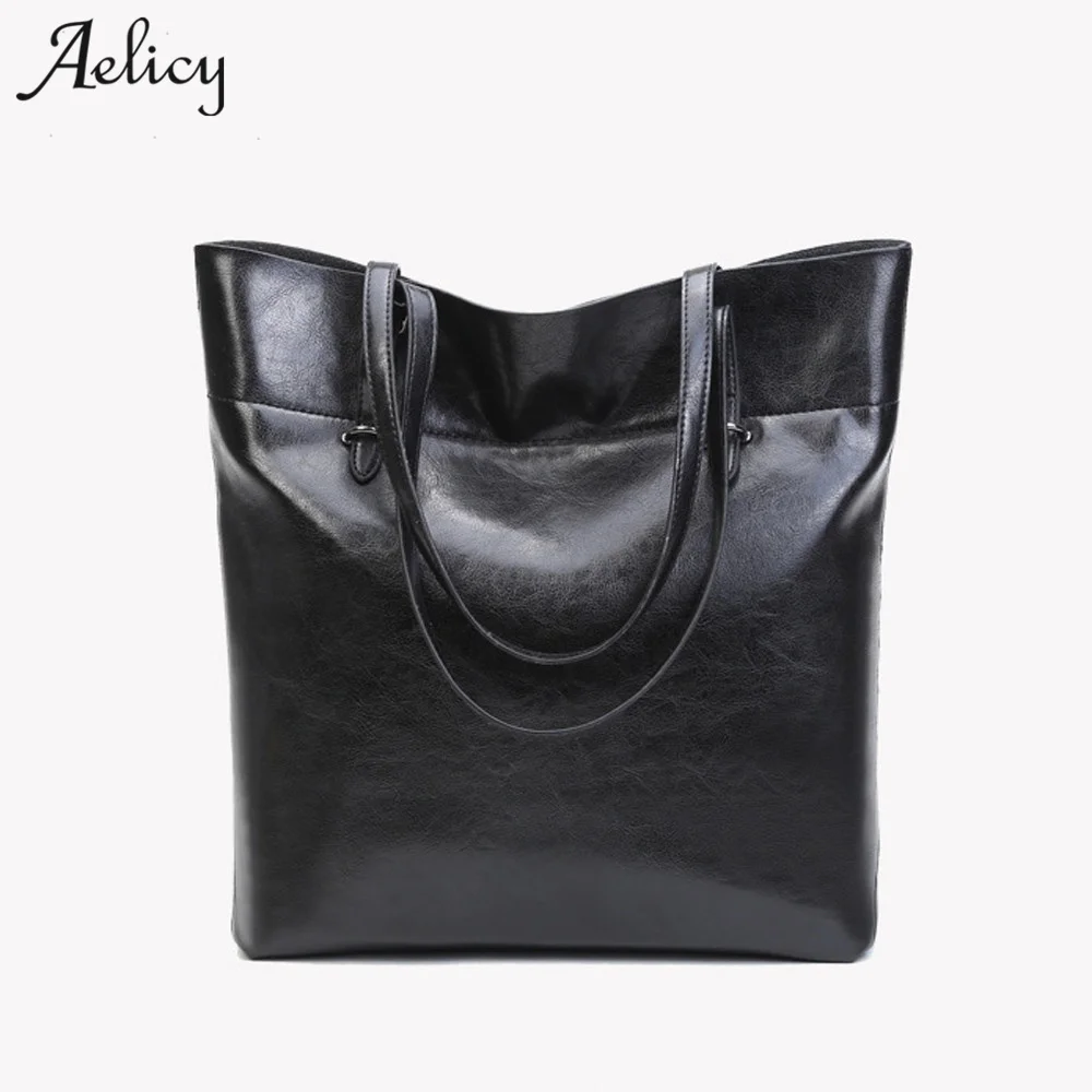 

Aelicy High Quality PU Leather Vintage Leather Women Bag 2018 New Design Fake Designer Handbags Large Capacity Top-handle Bags