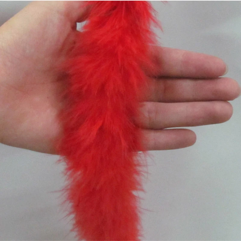 2M Turkey Feather String Ribbons Swansdown Fur Trimming Soft Fluffy Trim Home Party Decoration ribbon decoration 1pcs