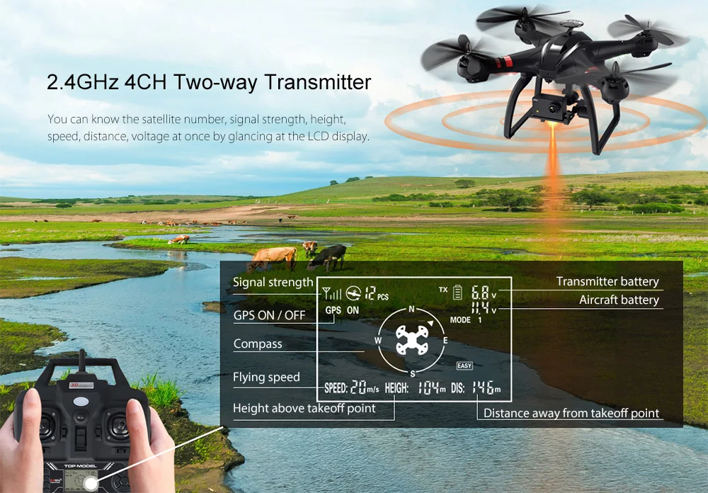 BAYANGTOYS X21 бесщеточный WI-FI двойной gps FPV гоночный Дрон Квадрокоптер с дистанционным управлением 1080P Gimbal HD Камера Черный 2,4G 6-Axis