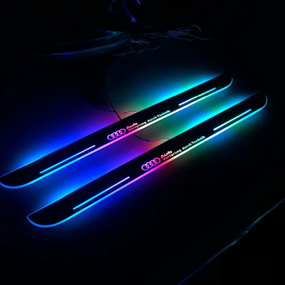 Qirun Acrylic LED moving door scuff door plate sill light for audi A3/S3 A4 A1 A5/S5/RS5 A6L C7