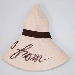 Популярные блесток письма Для женщин девочек Лето широкая шляпа с Соломенной Плетеной тесьмой шляпа с широкими полями пляжная Панама Кепки