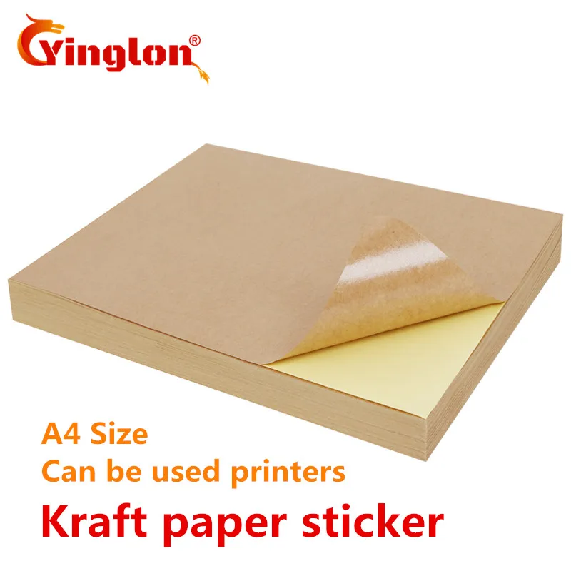 Impressora a Laser Jato de Tinta Impressão de Adesivos Frete Grátis Lote a4 Marrom Papel Kraft Adesivos Auto Adesivo Caligrafia Branco 50 Pçs - 2 papel kraft adesivos auto adesivo caligrafia A4