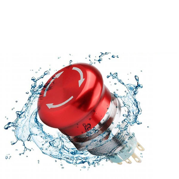 

19mm 22mm Metal Waterproof aluminum Push Button Switch mushroom emergency stop latching press button