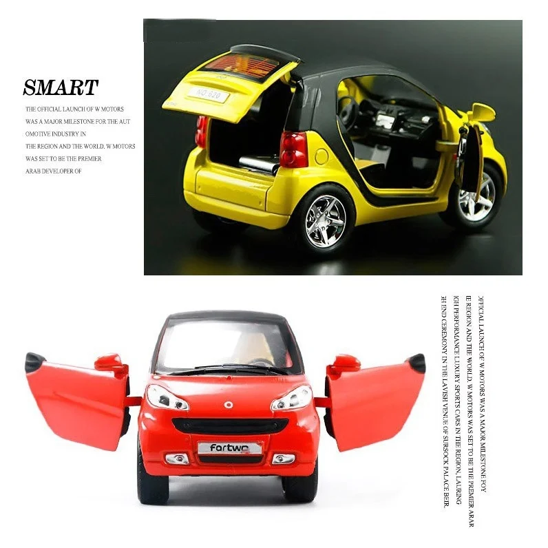 Smart Fortwo 1/32 Масштаб литья под давлением модель оттягивающая назад автомобиль коллекционная игрушка Подарки для детей