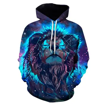 

3D Creative Funny Fashion Men/Women Hoodies Galaxy Lion Print Hooded Hoodies Thin 3d Sweatshirts Hoody Autumn WintTops 6XL