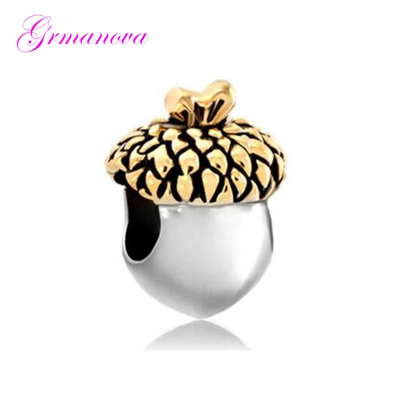 

Free shipping 41pcs Golden classic fashion fruit charm beads DIY handmade jewelry amulet Fit Pandora Bracelet Necklace