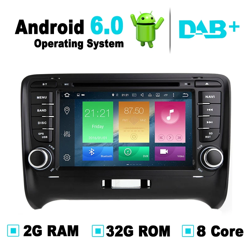 Android 6.0 Car GPS Navigation System DVD Player Auto Radio Audio Video Stereo Media For Audi TT Support OBD2 DAB+ DVR TPMS RDS |