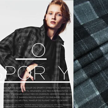 

Imported British Plaid Wool fabric wool fabric autumn and winter bright silk overcoat long skirt DIY suit fabric