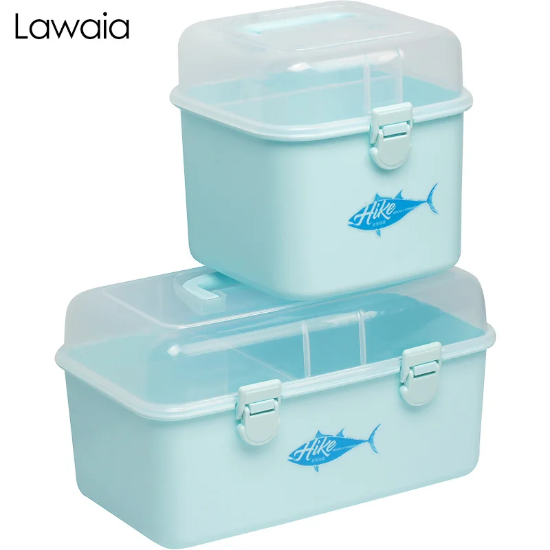 

Lawaia Fishing Tackle Box Double-layer Fishing Gears Storage Box Multi-function Road Asia Fishing Accessories Gadget Storage Box