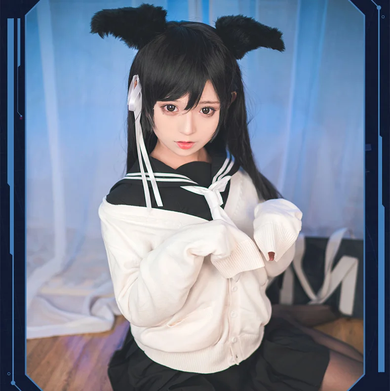 Azur Lane IJN Atago Косплэй костюм JK форма костюмы с юбкой свитер пальто Головные уборы