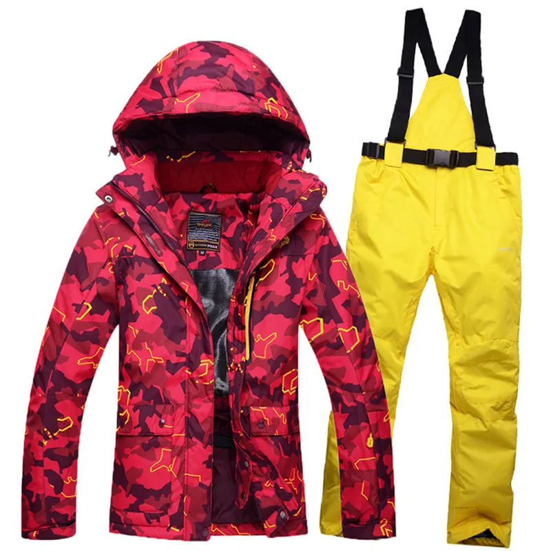 10k женские зимние куртки лыжные комплекты Спортивная одежда для улицы водонепроницаемые и ветрозащитные зимние костюмы одежда высокого качества - Цвет: A1